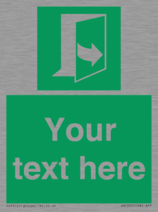 Custom sign safe condition door opens pulling left hand side